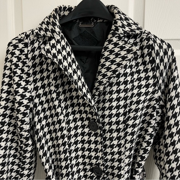 JouJou Fashion Houndstooth mid-length Peacoat (Pea Coat) - Picture 4 of 12